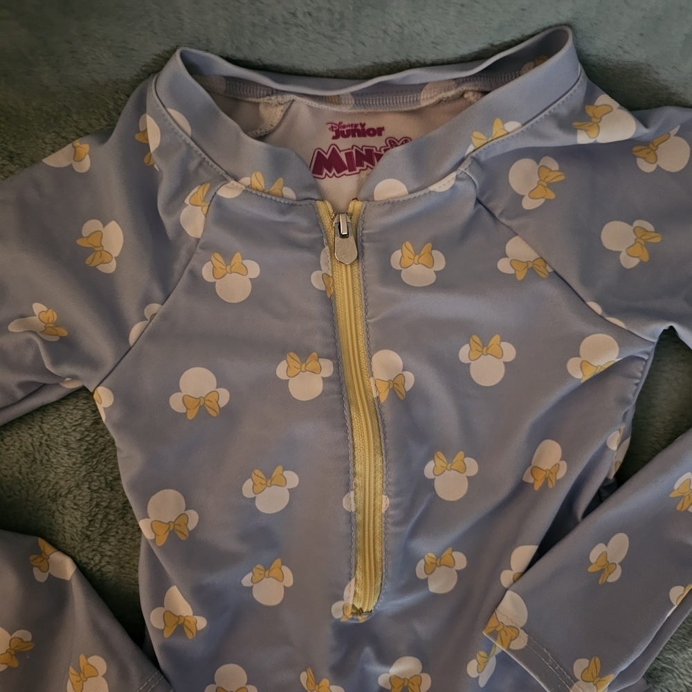 Disney Minnie Mouse Blue and Yellow Kids One Piece - Picture 2 of 6